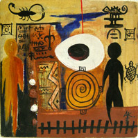 Kristopher Atikossie - Jeux Spirals, 1999 Acrilico su tela cm. 24,7 x 24,7 Provenienza: Coll. Mohr, Milano