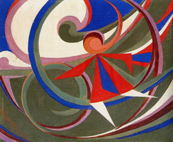 Giacomo Balla, Bambina con cerchio, olio su tela, 1920, cm50.5x60,5