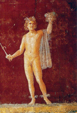 Villa S. Marco - Particolare di affresco, Perseo che regge la testa di Medusa