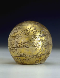 Anonimo - Globo Celeste, Argento; diametro 6,3 cm II secolo a.C - I secolo d.C. Galerie J. Kugel, Parigi
